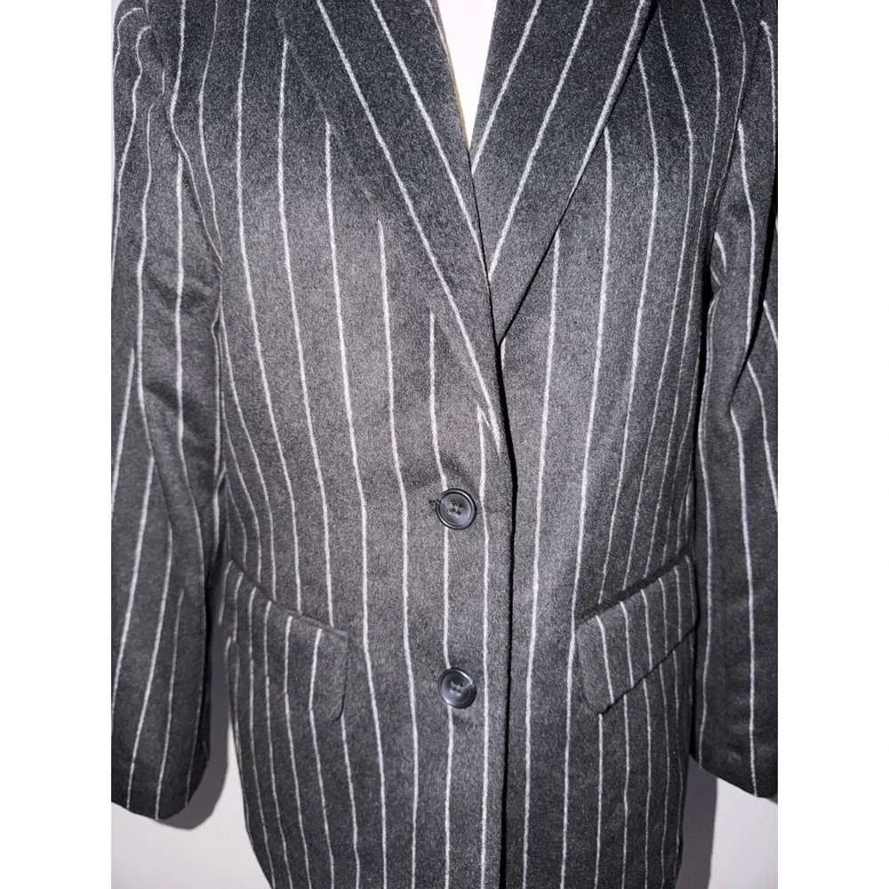 Pistola Charcoal Chalk Stripe Wool Blend Blazer Jacket P00095185WH XS New A4